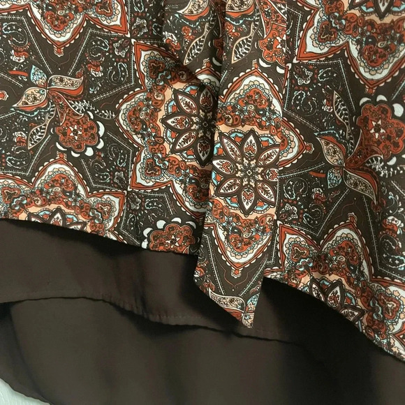Black Rainn Paisley sheer top with brown lining in excellent condition. XL - Picture 7 of 10